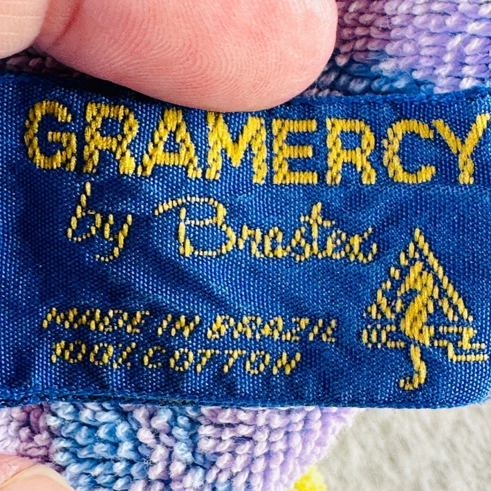 Vintage Gramercy Brastex Towel Seahorses Two Sided Beach Brazil 28